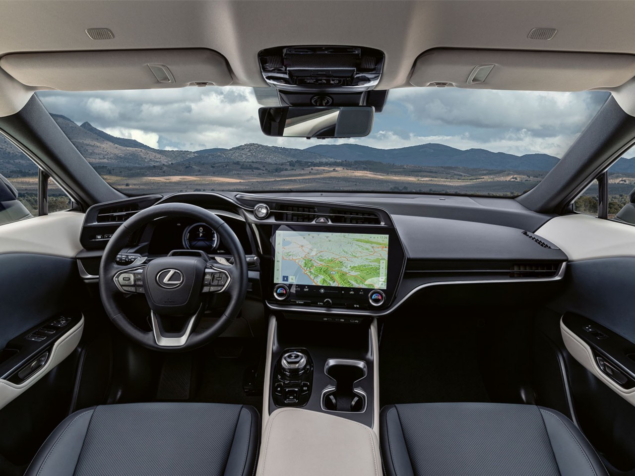 Front interior of the Lexus RZ 450e