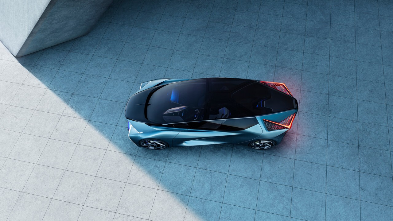 Aerial view of the Lexus LF-30 Electrified concept car