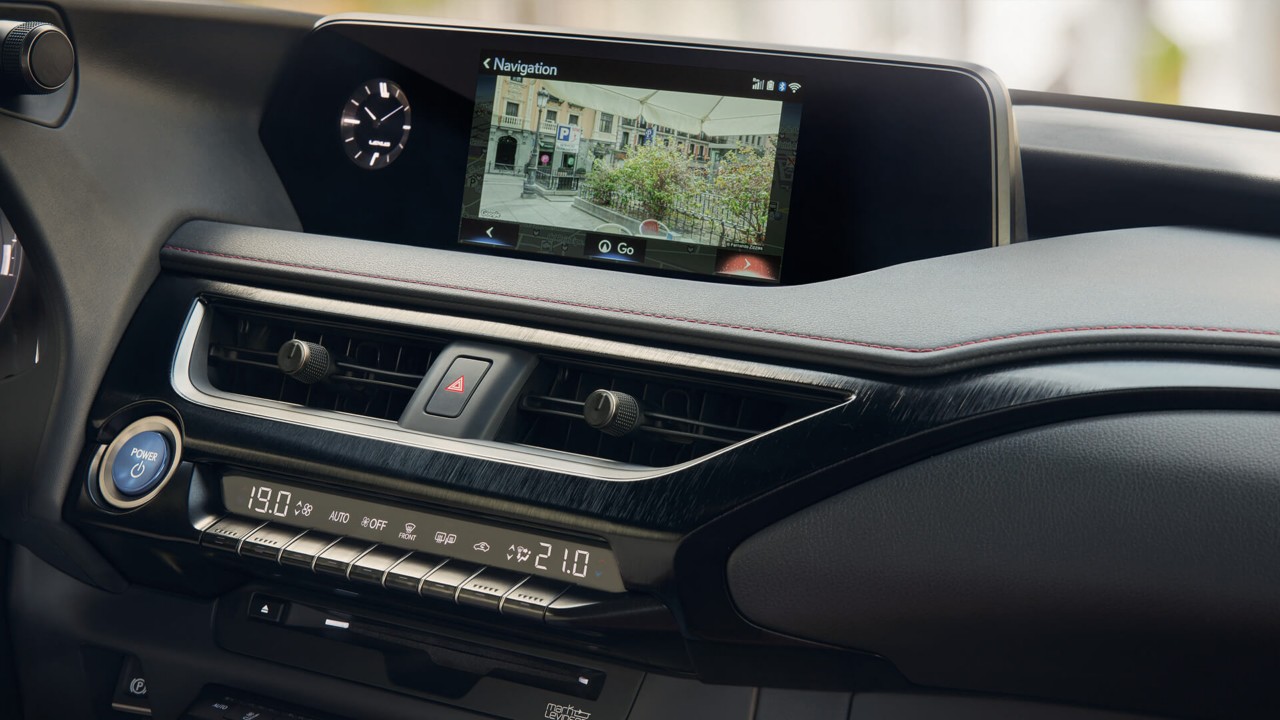 A close up of a Lexus centre console 